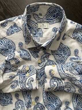 Etro - all cotton Paisley pattern dress shirt Size Medium